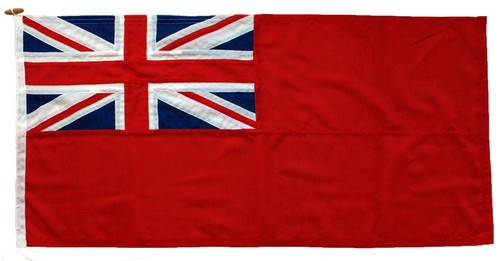 Red ensign traditionally - , sewn